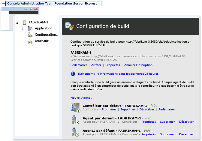 Console d'administration : configuration du serveur de builds