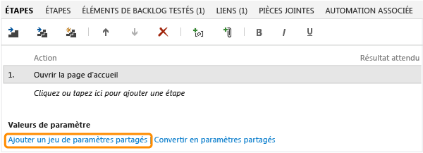 À partir de Valeurs de paramètres, cliquez sur Ajouter