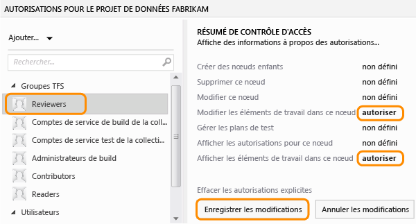 Autoriser des réviseurs à afficher et modifier des éléments de travail