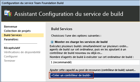 Assistant Configuration du service de build