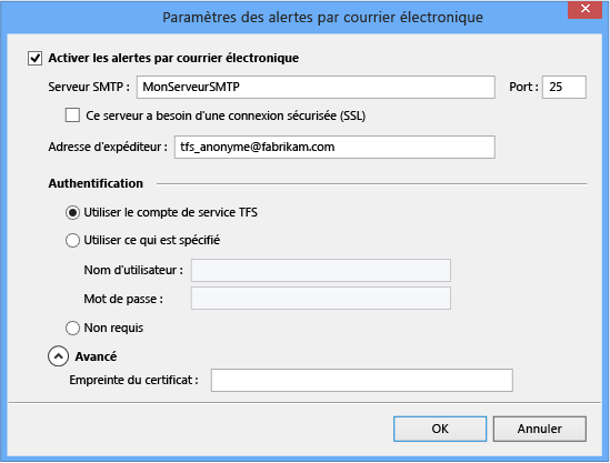 Activer et configurer un serveur SMTP