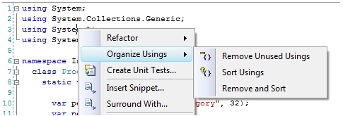 Organize Usings