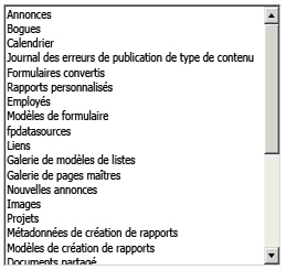 Contrôle ListBox avec liste de listes