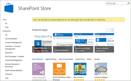 The SharePoint Apps Store