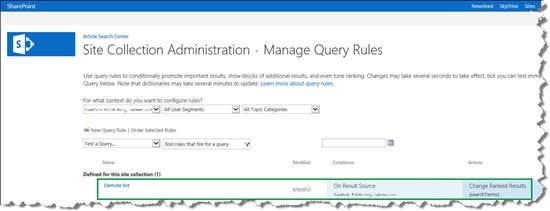 Query Rule Created