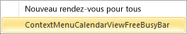 Développement du menu contextuel pour la barre libre/occupé