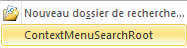 Développement du menu contextuel pour un dossier de recherche racine