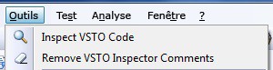 Menu Outils VSTO