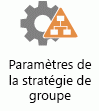 Cette icône représente les paramètres de stratégie de groupe.
