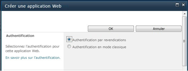 Authentification par revendication ou authentification en mode classique