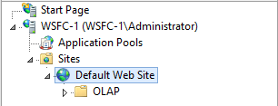 Dossier OLAP sous le dossier OLAP du site web par défaut