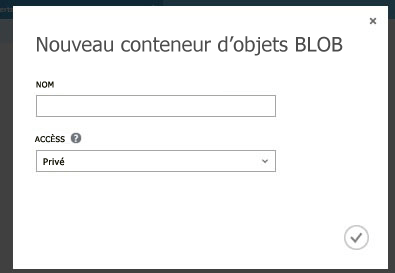 Création d'un nouveau conteneur d'objets blob