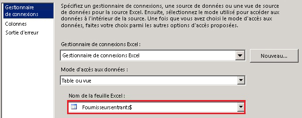 Nom de la feuille Excel - Fournisseurs entrants$