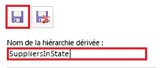 Bouton Enregistrer une hiérarchie dérivée
