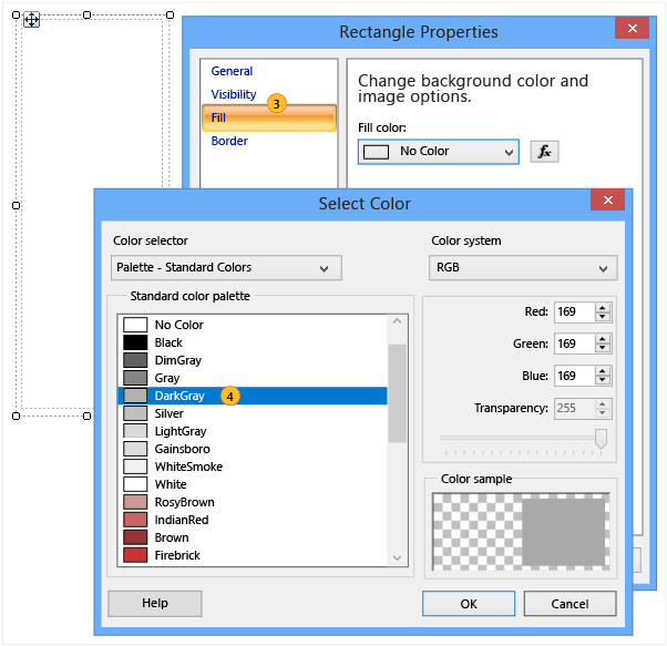 Sélectionner la couleur de remplissage