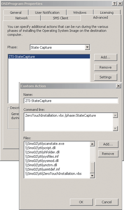 Figure 2 Update Custom Actions of the Image Program