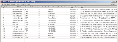 Figure 7 Viewing a MOM Trace Log