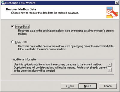 Figure 5 Recover Mailbox Data Wizard