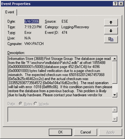 Figure 6 The Dreaded Error - 1018