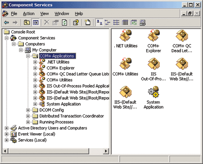 Figure 3 Apps in the Component Services Snap-In