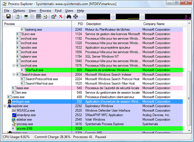 Figure 3a Gestion des erreurs d'application dans Windows Vista
