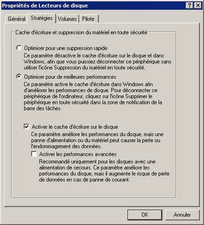 Figure 1 Activation d'un comportement bogué dans Windows Server 2003