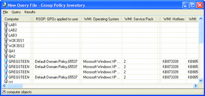 Figure 1 Utilisation de GPInventory pour obtenir des informations