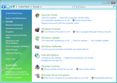 Figure 5 Les icônes en forme de bouclier de Windows Vista indiquent le besoin d'élévation