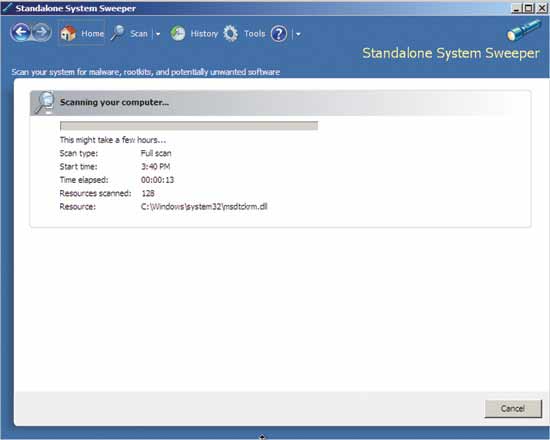 A full scan gives you details as it sweeps your system