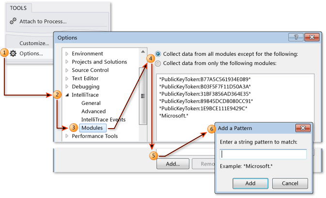 Configurer une collection de modules pour IntelliTrace