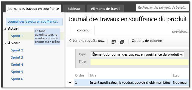 Déplacement d'un élément dans l'itération actuelle