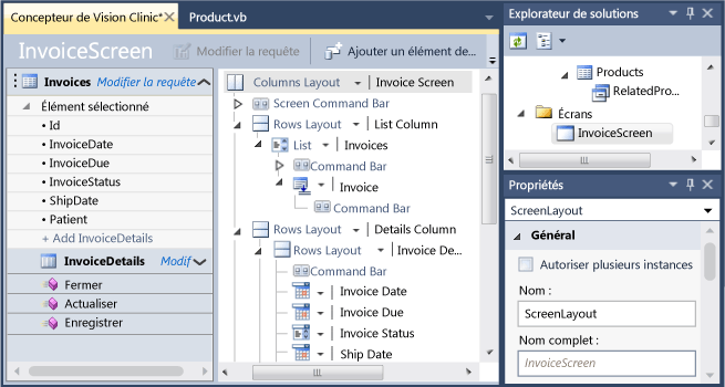 La disposition InvoiceScreen