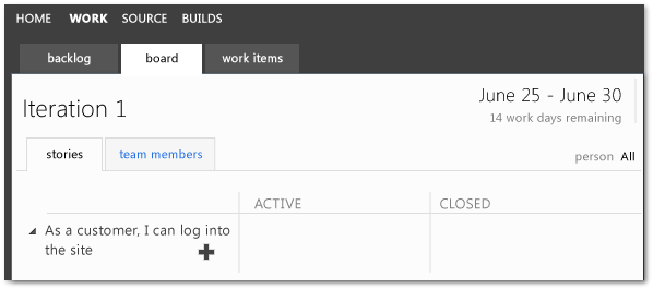 Tableau de tâches pour le projet d'équipe Agile non mis à jour