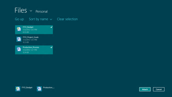 Capture d’écran d’un sélecteur de fichiers dans lequel deux fichiers sont sélectionnés pour ouverture.