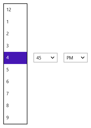 DatePicker à l’état actif