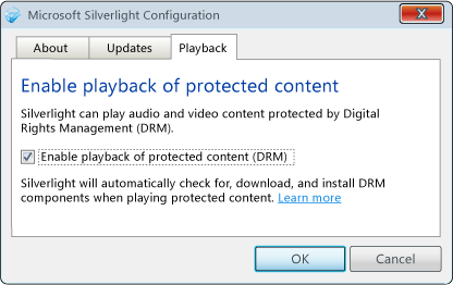 Silverlight Configuration for DRM