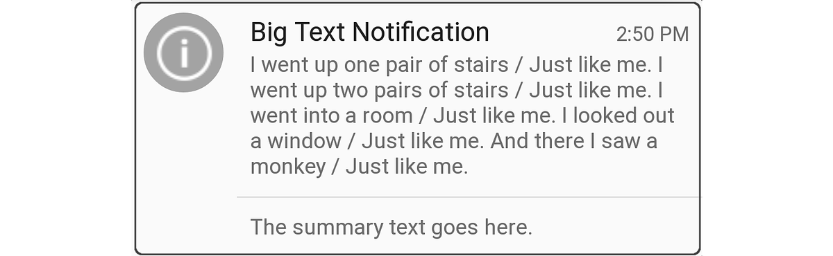 Notification Big Text développée