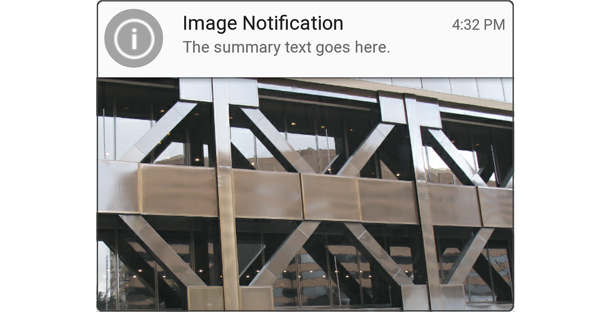 La notification d’image développée révèle l’image