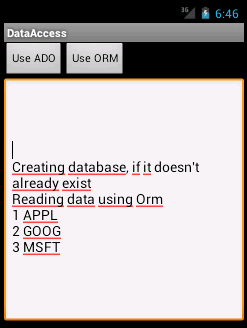 Exemple de ADO.NET Android ADO.NET