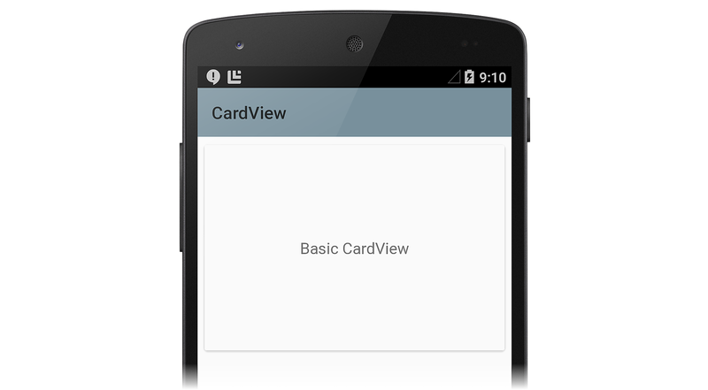 Capture d’écran de CardView avec arrière-plan blanc et ligne de texte