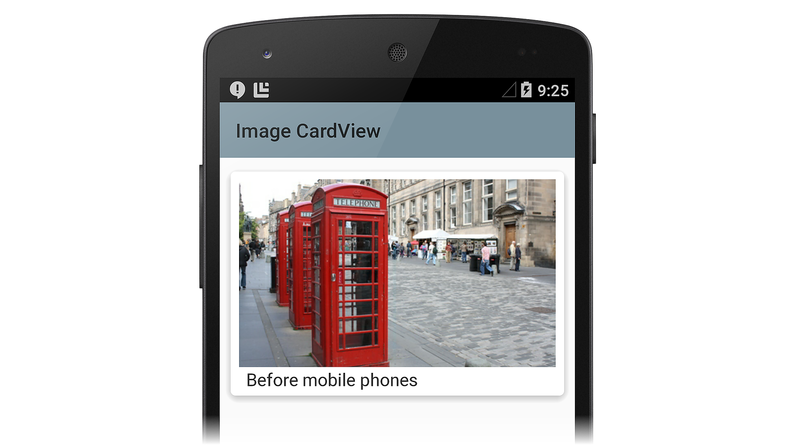 CardView avec une image et légende sous l’image