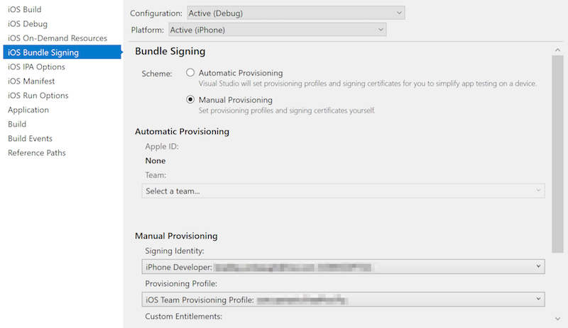 Définir l’identité de signature et le profil d’approvisionnement