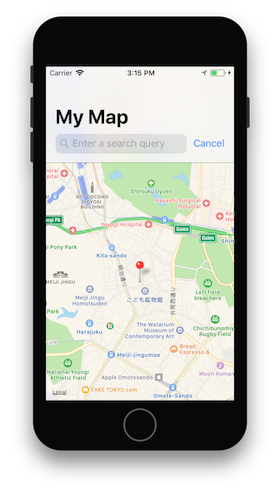 Titre de navigation volumineux avec barre de recherche