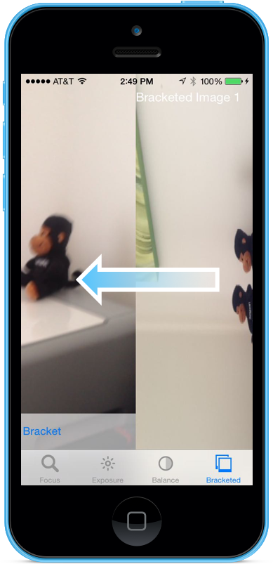 Balayez vers la droite vers la gauche pour voir les trois images prises par la capture entre crochets