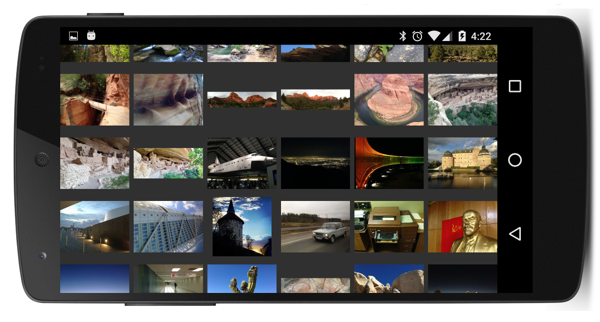 Exemple de capture d’écran paysage d’application Android