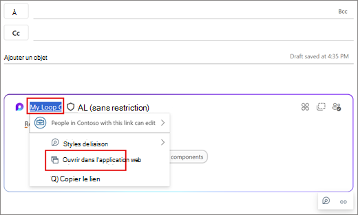 Ouvrez Loop dans l’application web.