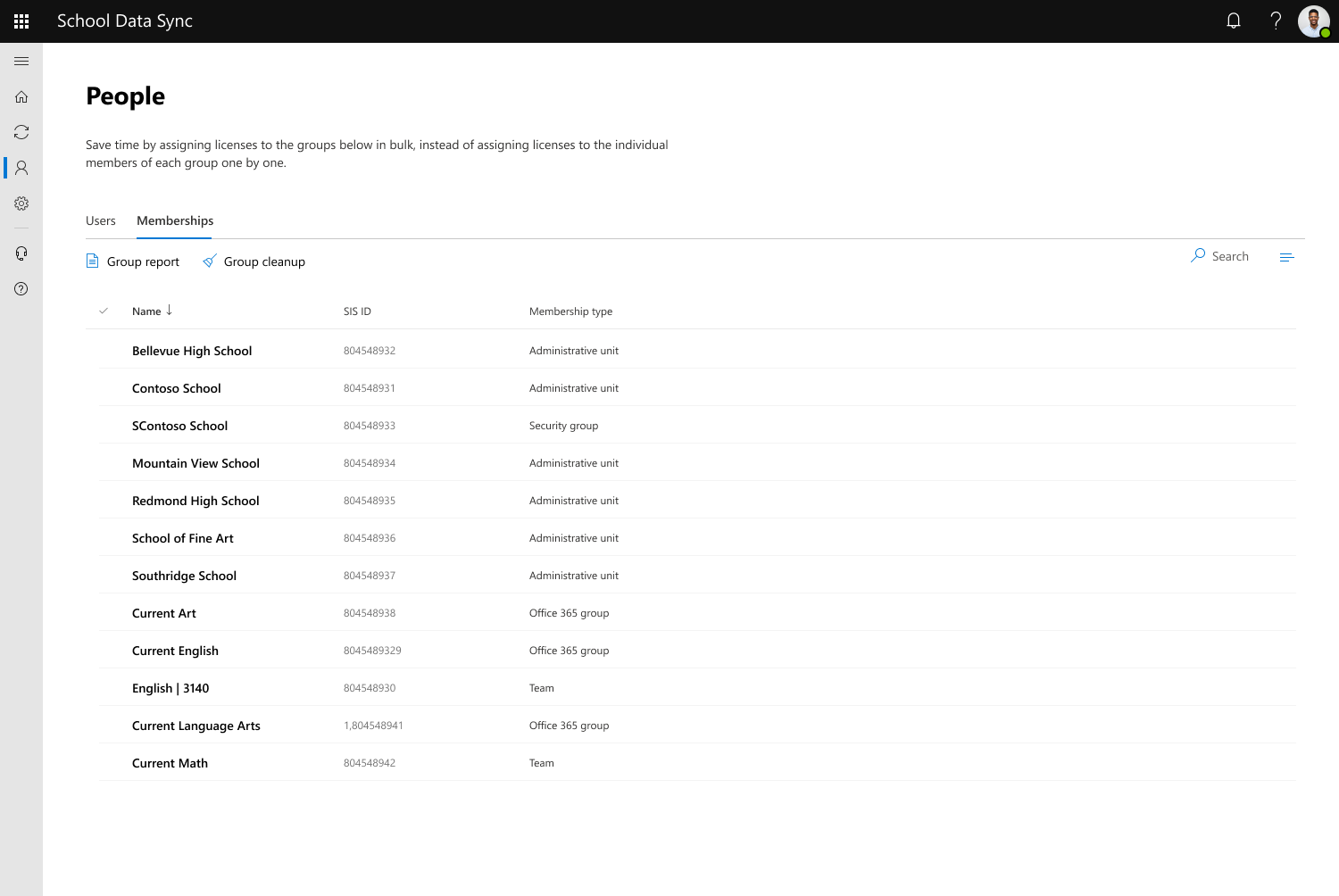 Capture d’écran montrant Personnes page avec appartenances sélectionnée pour le nettoyage.