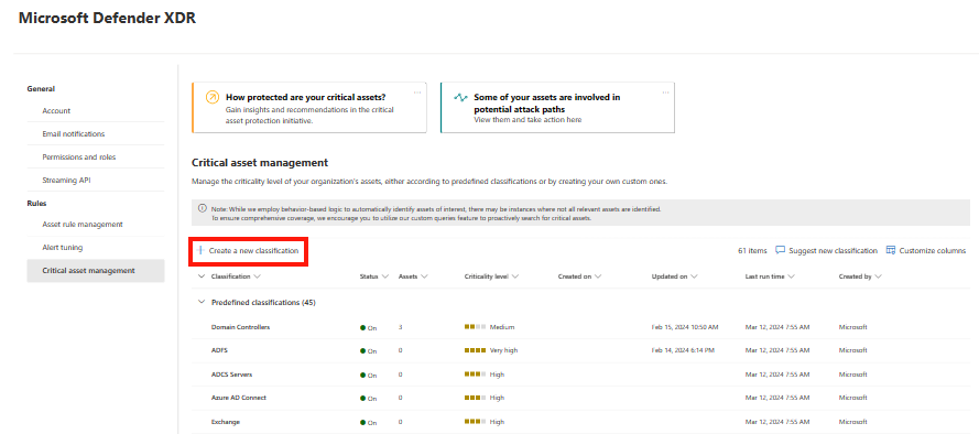 Capture d’écran de la fenêtre Gestion des ressources critiques.