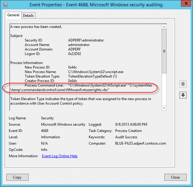 Another example of Audit Event 4688