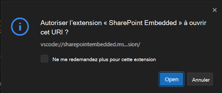 autoriser et authentifier l’extension auprès de votre locataire M365 Entra